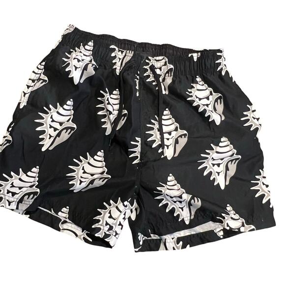 burnside Other - Burnside Black Conch Shell Board Shorts Swim Trunks Large